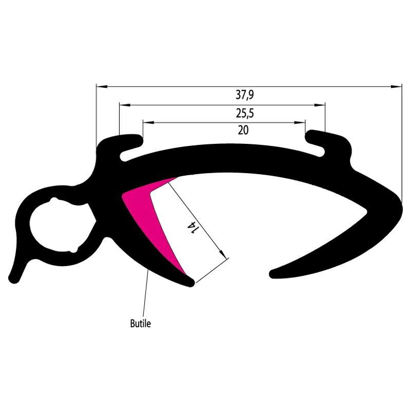 SIFI - GUARNIZIONE GOMMA PER FINESTRE 28 - 32 mm 28 - 32 mm 53026