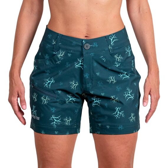 WILD TEE - WILDTEE - SHORT DONNA LIBERTY VERDE/MUSCHIO WT350 - immagine 3