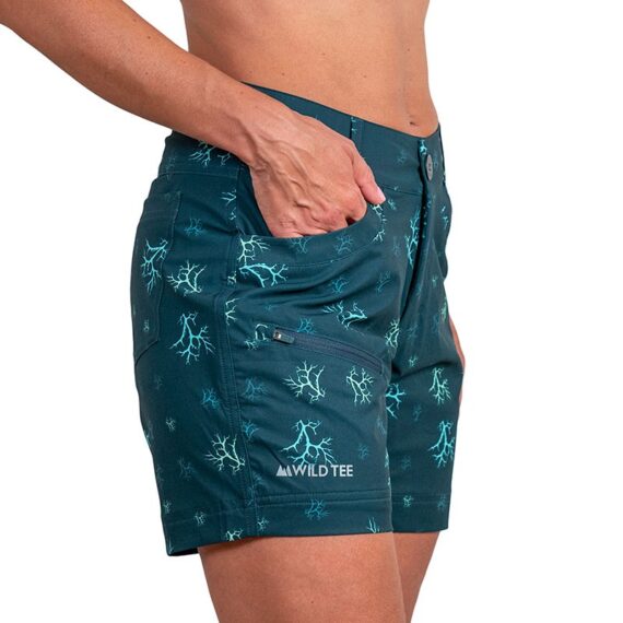 WILD TEE - WILDTEE - SHORT DONNA LIBERTY VERDE/MUSCHIO WT350 - immagine 2