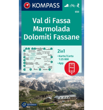 KOMPASS - VAL DI FASSA MARMOLADA GRUPPO SELLA 1:25000 - 650
