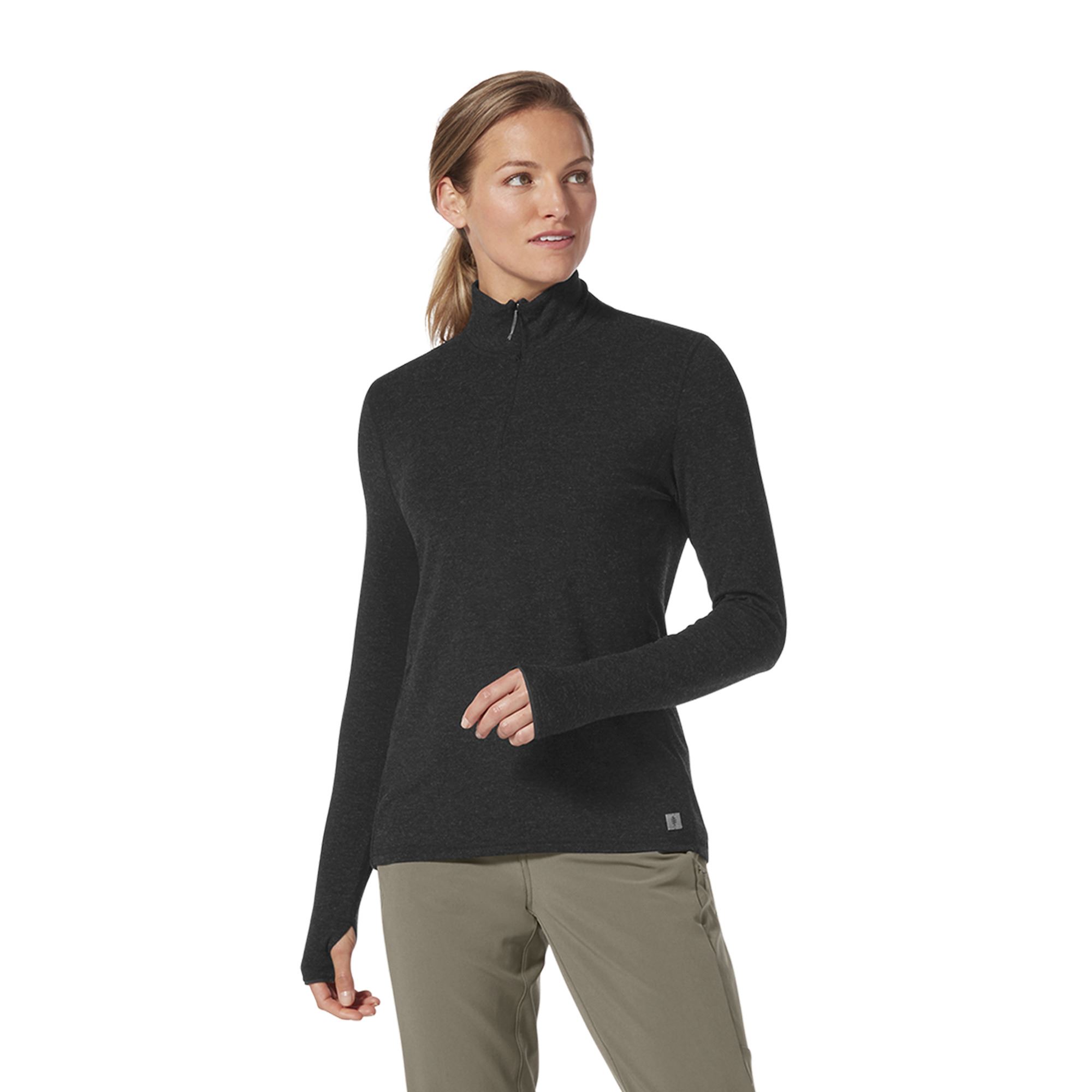 ROYAL ROBBINS - MAGLIA DONNA VENTURELAYER 200 080 JET BLACK HTR 311024 - immagine 2