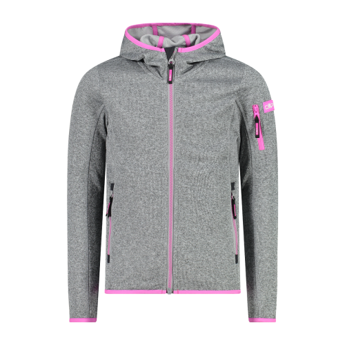 F.LLI CAMPAGNOLO - GIACCA GIRL FIX HOOD KNITTED 30UN GLACIER CEMENTO 30H5905 - immagine 2