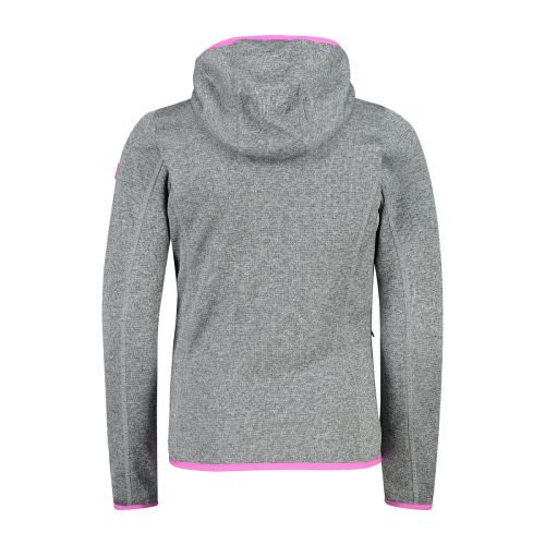 F.LLI CAMPAGNOLO - GIACCA GIRL FIX HOOD KNITTED 30UN GLACIER CEMENTO 30H5905 - immagine 3