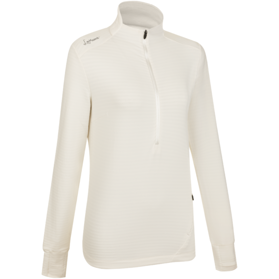 LAMUNT - MAGLIA DONNA NORA LS ZIP  0080 FOGGY WHITE 50080