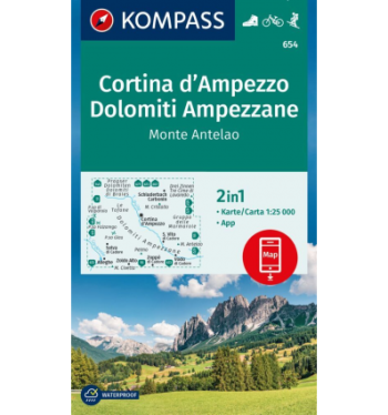 KOMPASS - CORTINA D'AMPEZZO E DOLOMITI C GUIDA 1:25.000 - 654