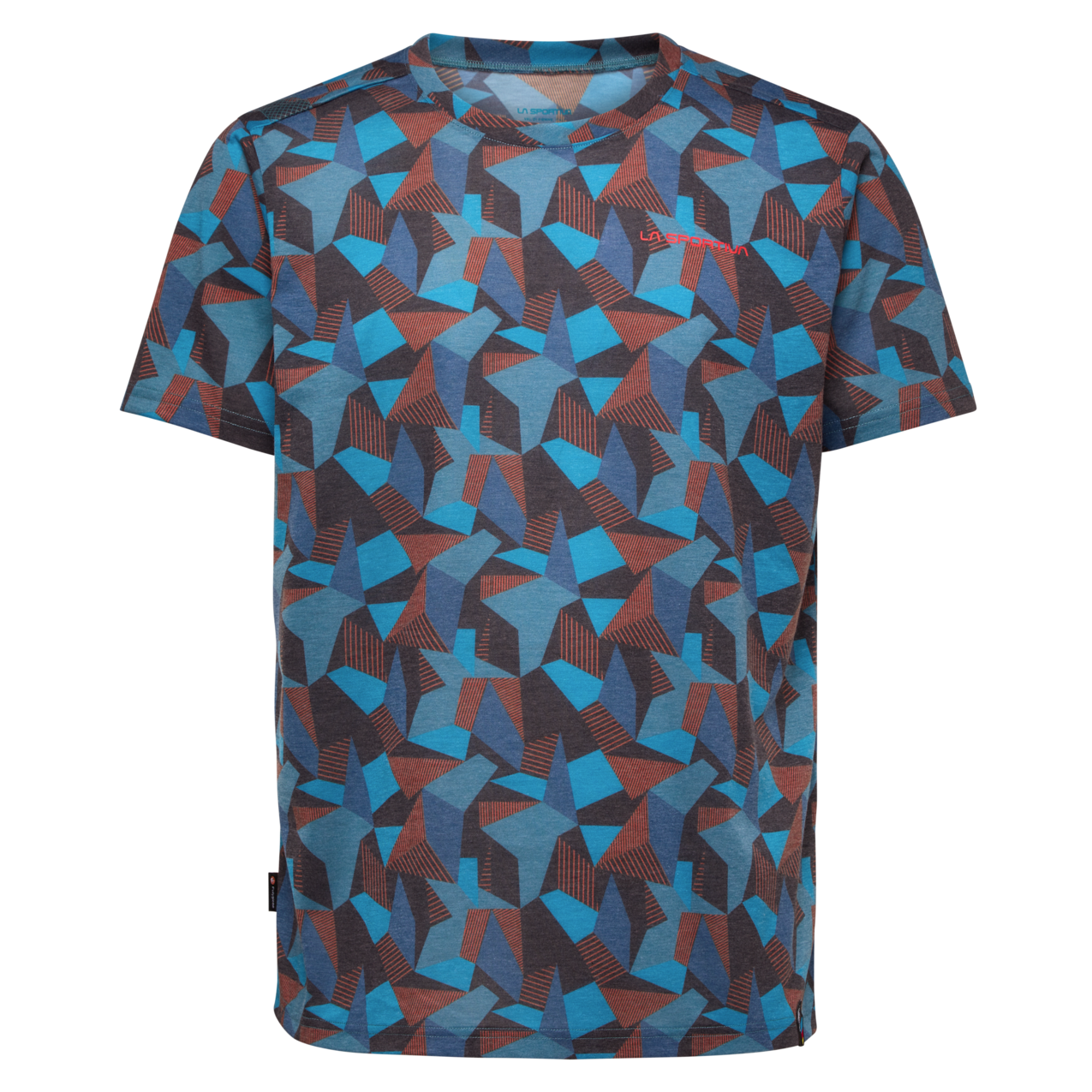 LASPORTIVA - T-SHIRT DIMENSION TROPIC BLUE/CHERRY TOMATO N93