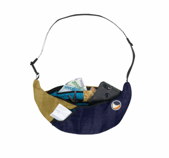 TICKET TO THE MOON - BORSA SLING BAG  NAVY BLUE/SPARKLING GLOD TMSLB