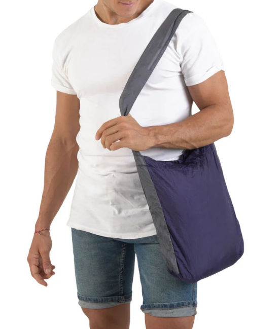 TICKET TO THE MOON - BORSA ECO BAG SMALL NAVY BLUE/DARK GREY TMEBS