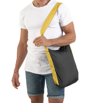TICKET TO THE MOON - BORSA ECO BAG SMALL  DARK GREY/DARK YELLOW TMEBS