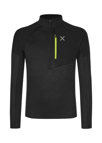 MONTURA - MAGLIA THERMAL GRID 2 ANORAK  9047 BLACK/VERDE LIME MMZP77X