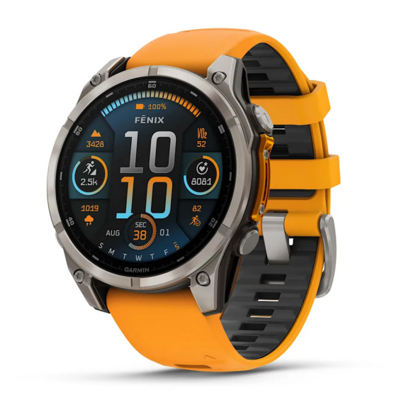 GARMIN - OROLOGIO GPS FENIX 8 47MM AMOLED SAPPHIRE SPARK ORANGE 02904-11