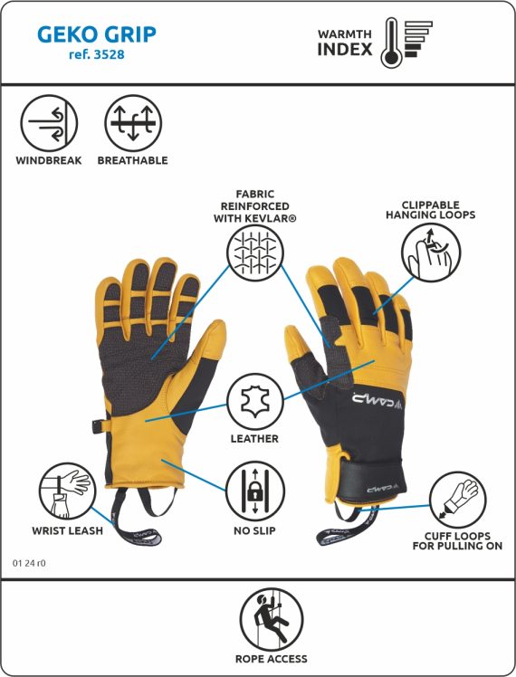 CAMP - GUANTI GEKO GRIP  BLACK/YELLOW 3528 - immagine 6