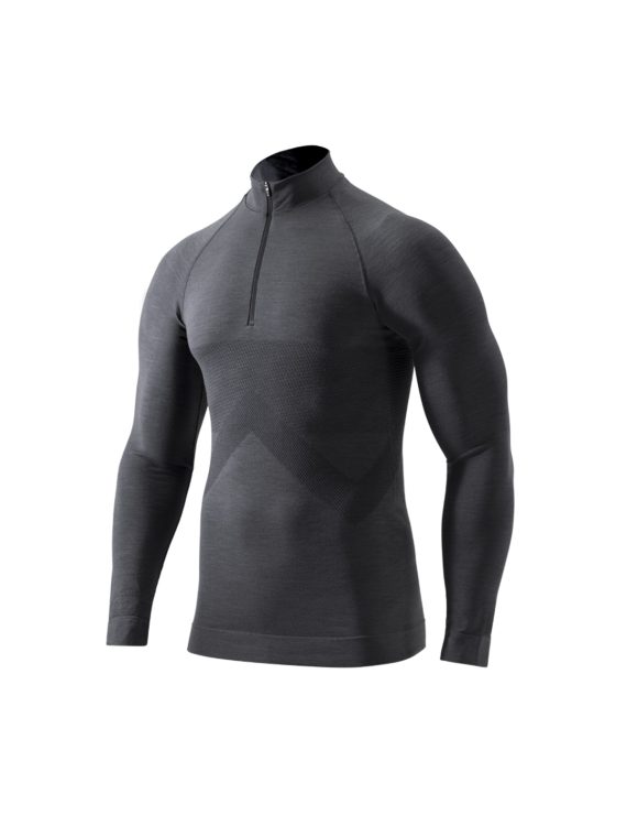 OXYBURN - MAGLIA FLEECE MERINO 1/2ZIP  ANTRACITE 5330