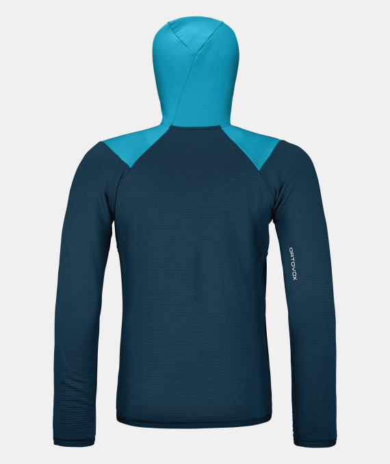 ORTOVOX - GIACCA FLEECE GRID HOODED JKT 52001 MOUNTAIN BLUE 87214 - immagine 2