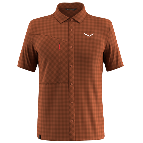 SALEWA - CAMICIA PUEZ DRY S/S SHIRT  7240 BOMBAY BROWN 28627