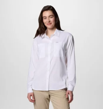COLUMBIA - CAMICIA DONNA SILVER RIDGE LS  WHITE 2033344