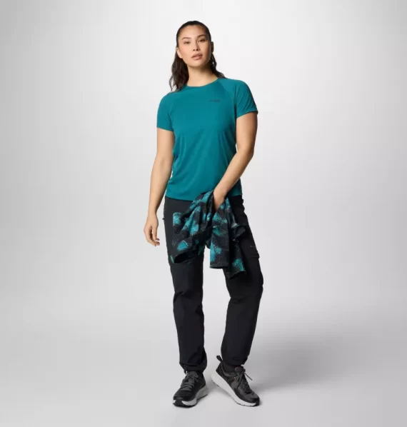 COLUMBIA - T-SHIRT DONNA CIRQUE RIVER PRO  RIVER BLUE 2126081 - immagine 4