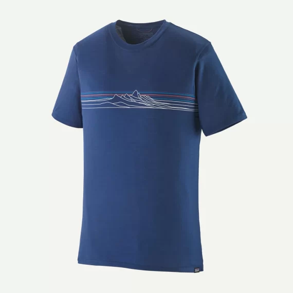 PATAGONIA - T-SHIRT CAP COOL MERINO GRAPHIC STOM STRATA STRIPES CLEMENT BL 44590