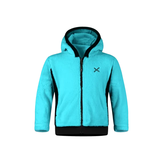 MONTURA - GIACCA BABY POLAR STRETCH HOODY  730 TURQUOISE MJAB12B
