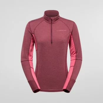 LASPORTIVA - T-SHIRT DONNA SWIFT LS ZIP  REDWOOD/ROSEBAY ZARL007