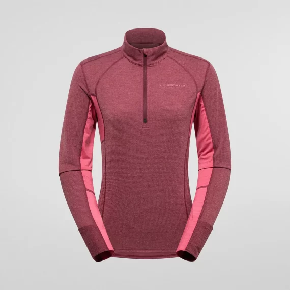 LASPORTIVA - T-SHIRT DONNA SWIFT LS ZIP  REDWOOD/ROSEBAY ZARL007