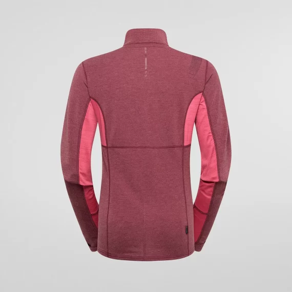 LASPORTIVA - T-SHIRT DONNA SWIFT LS ZIP  REDWOOD/ROSEBAY ZARL007 - immagine 2