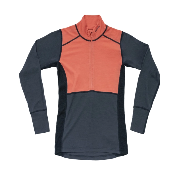 DEVOLD - MAGLIA DONNA LAUPAREN ZIP NECK 121 CORAL NIGHT INK GO245244