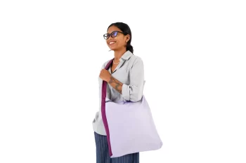 TICKET TO THE MOON - BORSA ECO BAG MEDIUM  LIGHT PURPLE/PLUM TMEBM