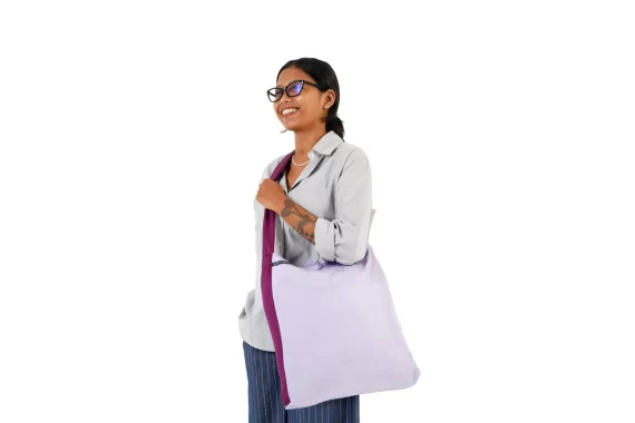 TICKET TO THE MOON - BORSA ECO BAG MEDIUM  LIGHT PURPLE/PLUM TMEBM