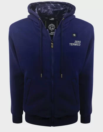 ZERO TERMICO - FELPA UOMO RISCALDATA A BATTERIA  BLU NAVY ZT22051