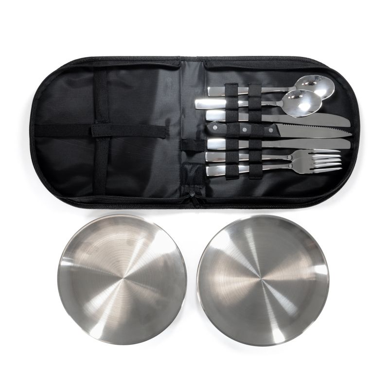 ORIGIN OUTDOORS - SET 2 PIATTI CON POSATE INOX - 557404