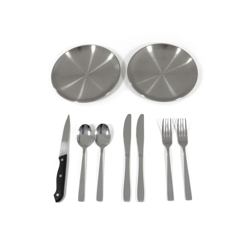 ORIGIN OUTDOORS - SET 2 PIATTI CON POSATE INOX - 557404 - immagine 3