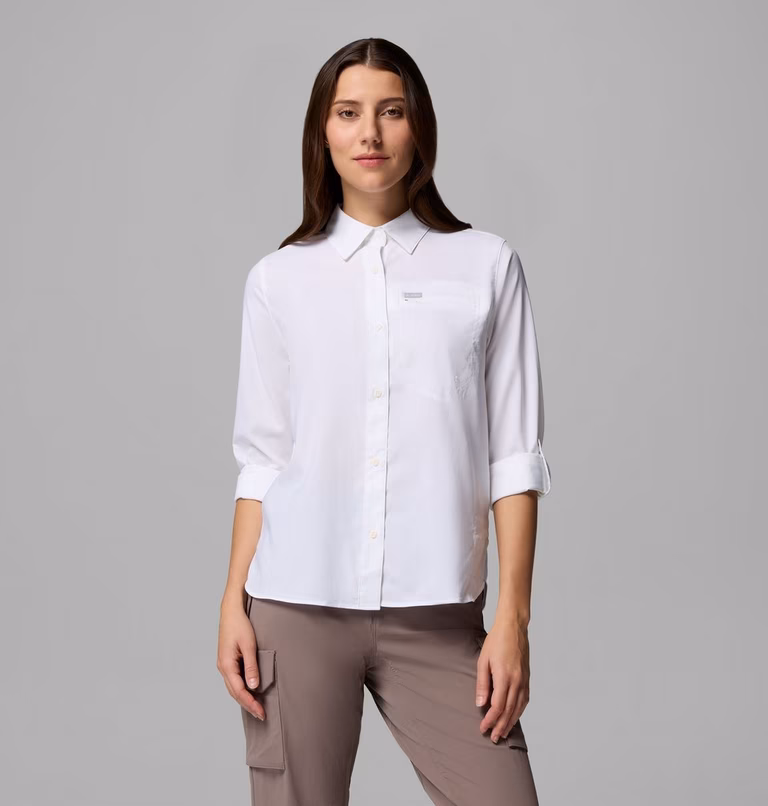 COLUMBIA - CAMICIA DONNA SILVER RIDGE UTILITY 100 WHITE 2155701