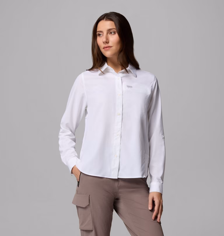 COLUMBIA - CAMICIA DONNA SILVER RIDGE UTILITY 100 WHITE 2155701 - immagine 3
