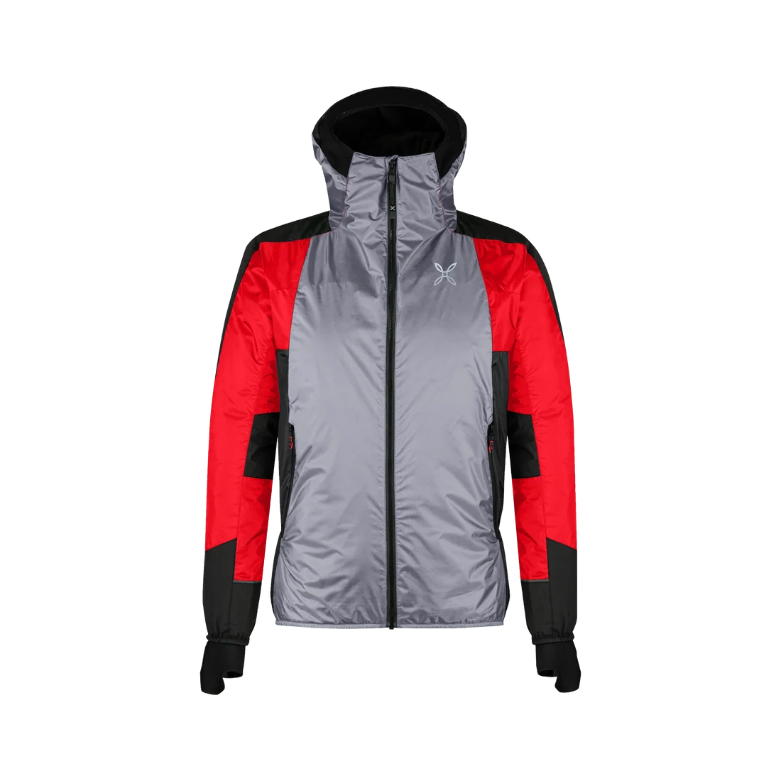 MONTURA - GIACCA SKISKY EVO HOODED 94018 MID GREY POWER RED MJO002X