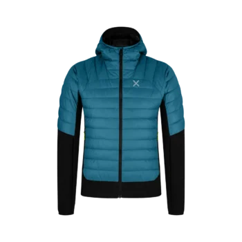 MONTURA – GIACCA PEAK HYBRID HOODED STEEL BLUE/SUNNY LIME MJAK71X