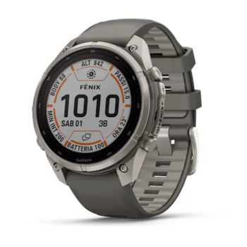 GARMIN – GPS FENIX 9 PRO 47MM SOL CON BARE TI PEBBLE GRAY/SILVER GRAY – 04338-01